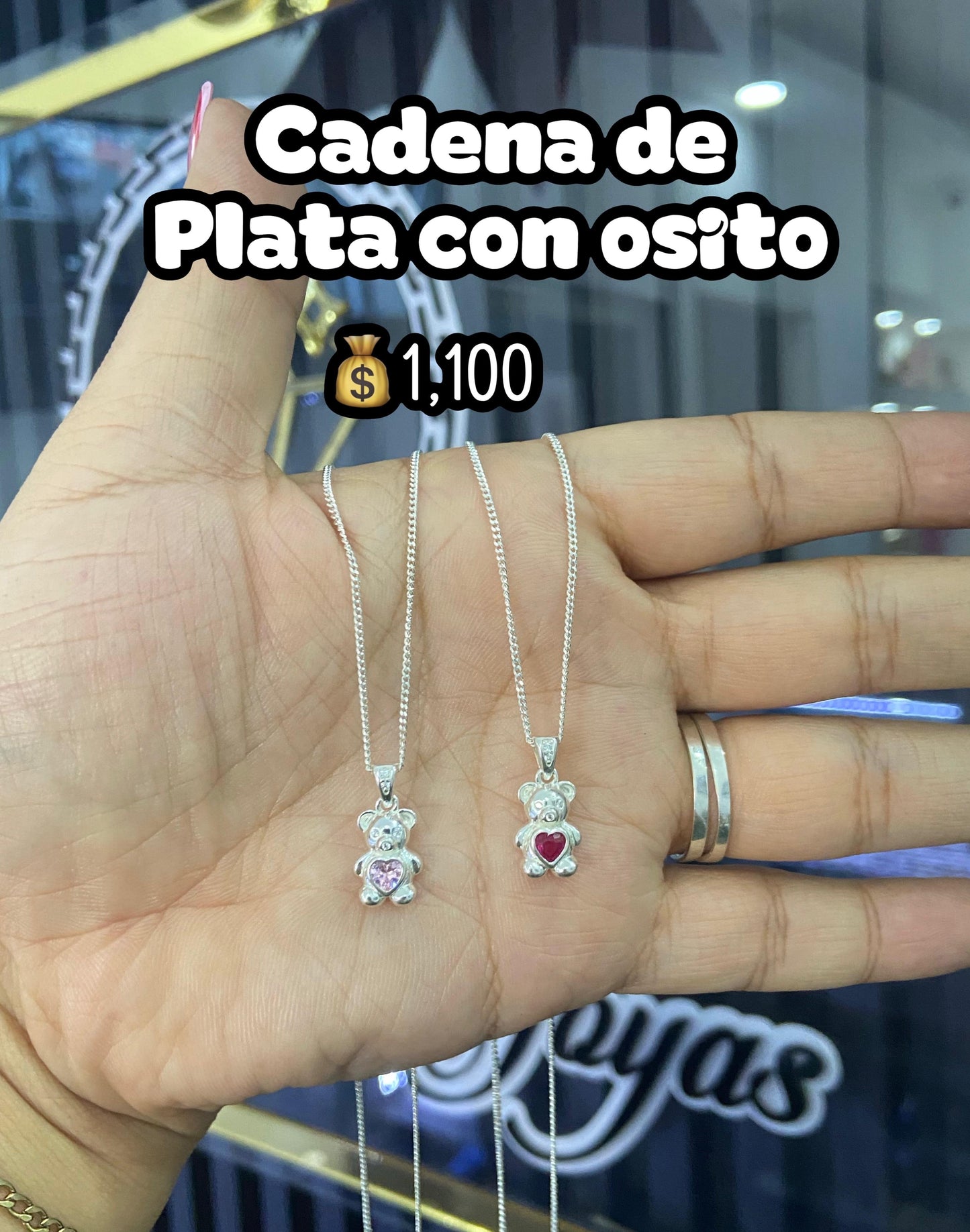 Cadena de plata con Osito